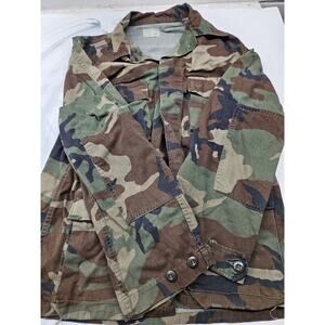 Vintage US Navy Woodland Camo Jacket Size Medium Long